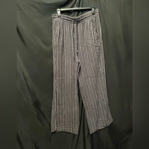 Splendid Charcoal and white Striped Pull-on Pants